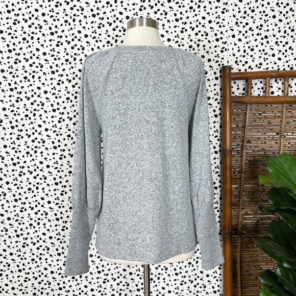 NEW Loft | Grey Puff Long Sleeve Marled Knit Pullover Sweater NWT S - Picture 6 of 11